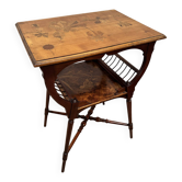 Table d’appoint / Lecture Style Esthétique Victorien, marqueterie 1880
