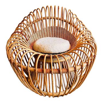Fauteuil en bambou et en osier par Janine Abraham et Jan Dirk Rol 1958