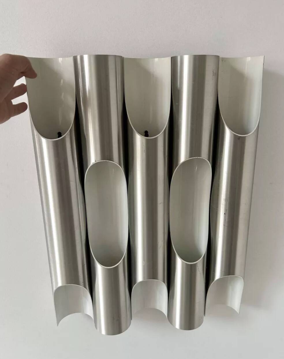 Applique vintage "Fuga XL", métal brossé, Raak Pays Bas 1970