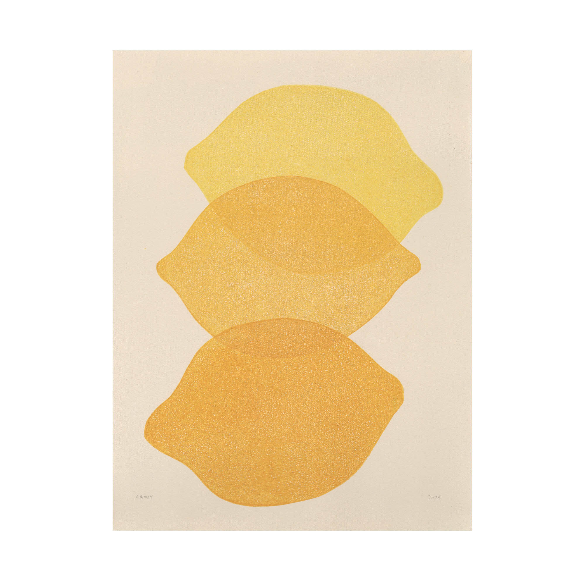 Painting on paper Lemons signed Eawy