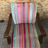 Ancien fauteuil bois accoudoirs courbés
