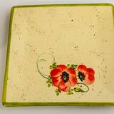 Plat et 2 raviers Vallauris Coquelicots