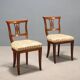 Antique mahogany and fabric chairs, Italy, 19th century