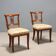 Antique mahogany and fabric chairs, Italy, 19th century