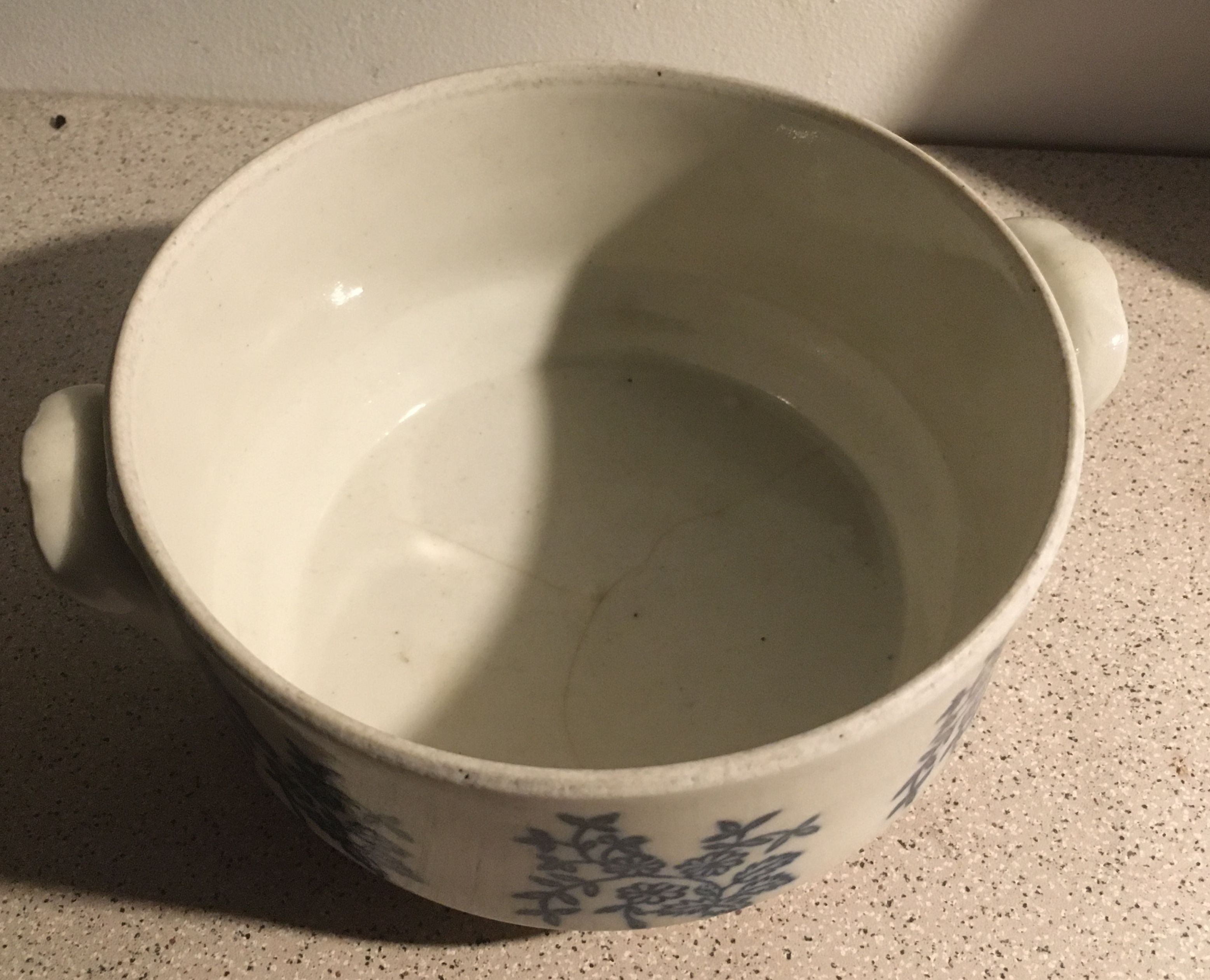 Large bowl in antique earthenware