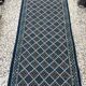 Hand-woven blue hallway rug in natural wool