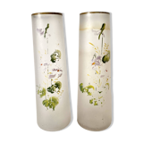 Paire de vases anciens  en pâte de verre