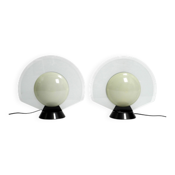 Paire de lampes de table des années 1980 par Pier Giuseppe Ramella pour Arteluce modèle Tikal.