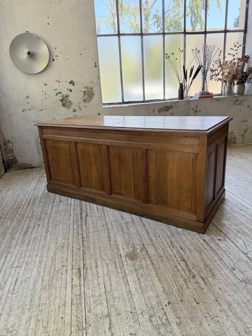 1950s oak office counter