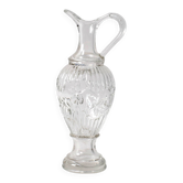 Carafe à vin en verre du milieu du siècle / Carafe à vin à motif clair / Italie / Années 1980