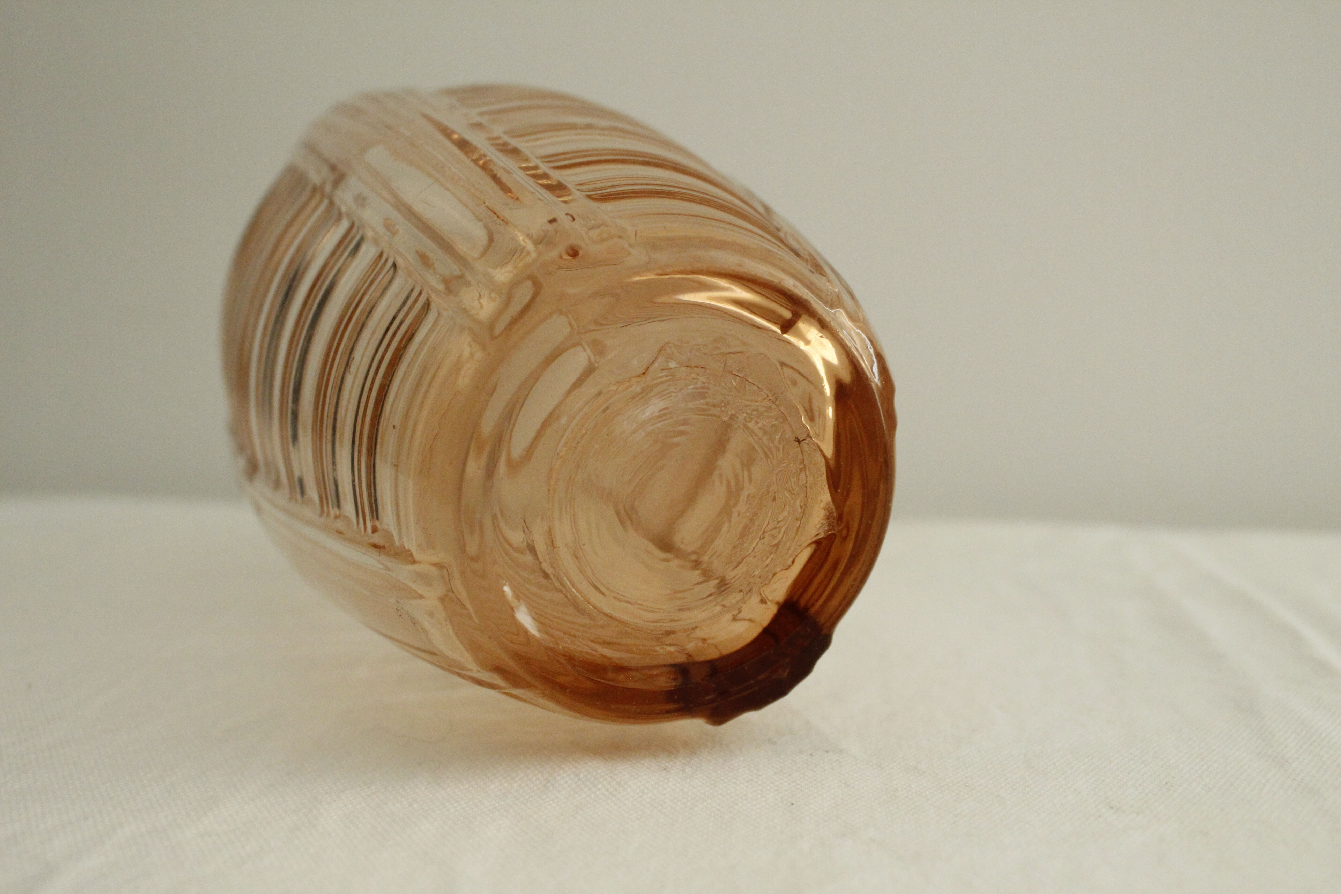 Art Deco vase pink glass