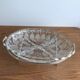 Glass aperitif dish 4 compartments with its vintage gold metal support