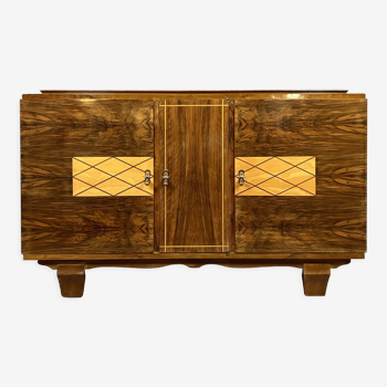 Enfilade époque art déco en palissandre et bois clair vers 1920
