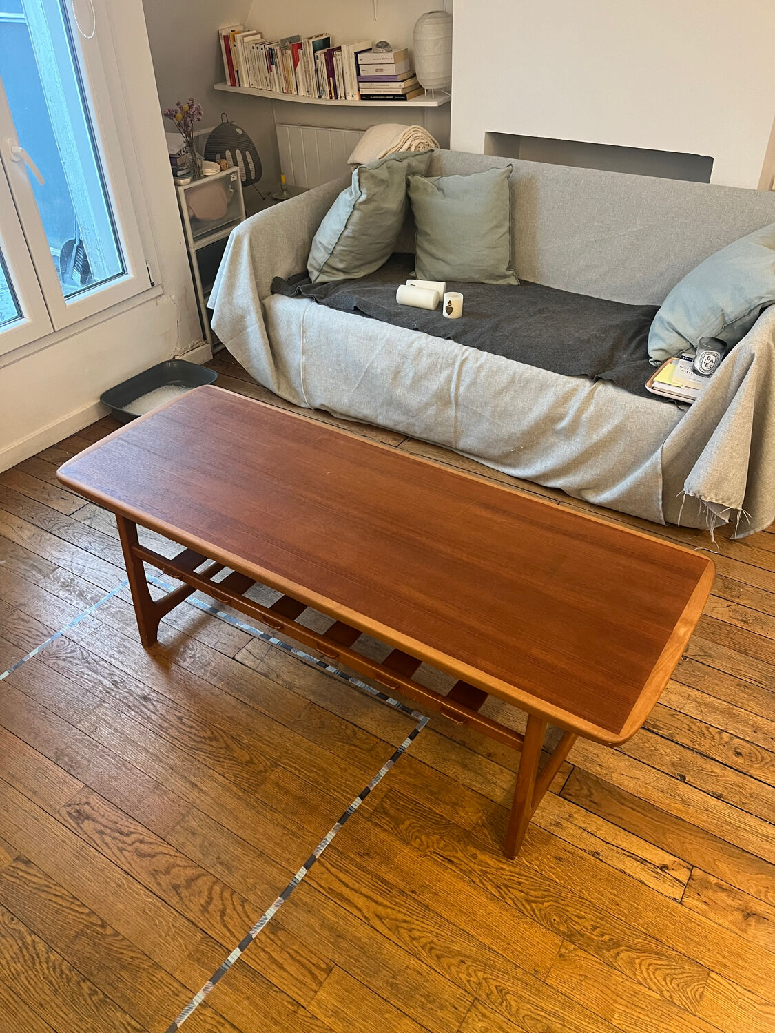 Scandinavian coffee table in teak