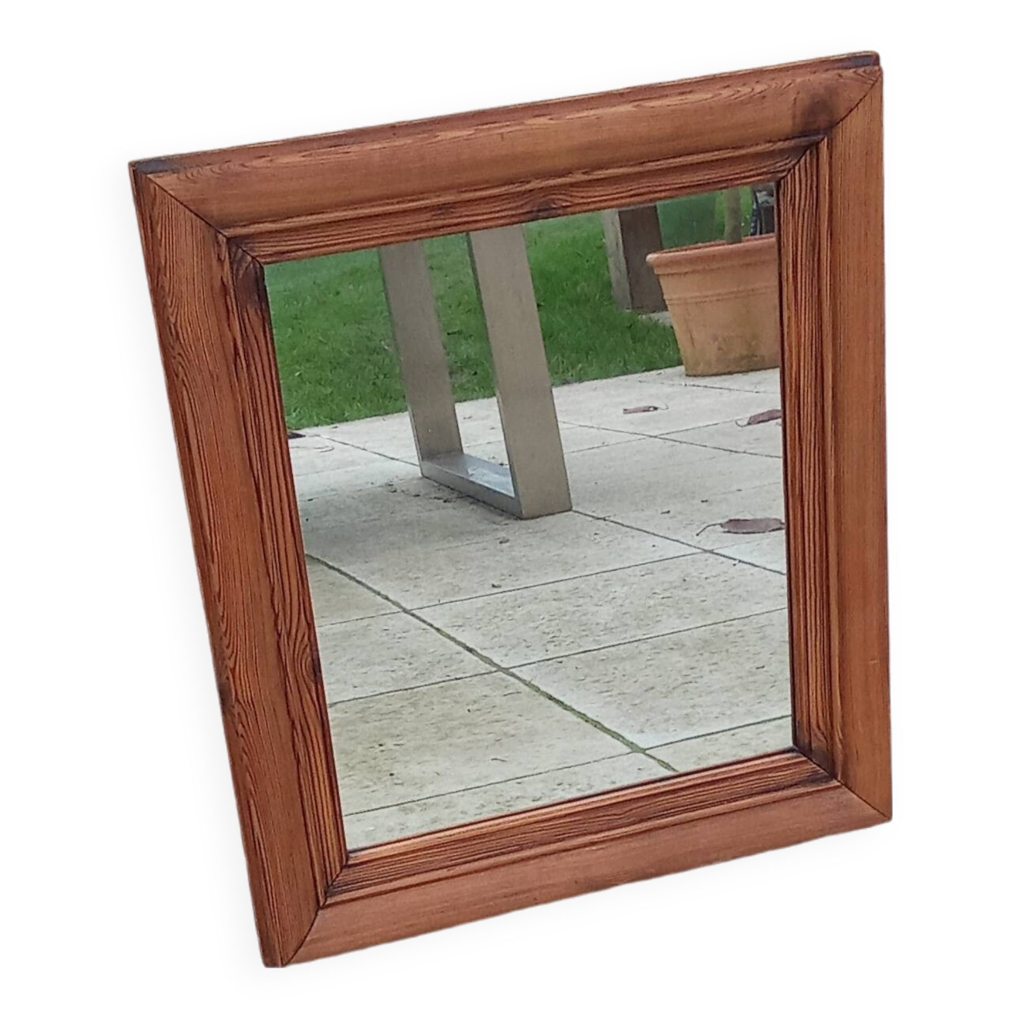 Old vintage wooden mirror