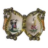 Salt pepper shaker antique butterfly shape Henriot Quimper rare