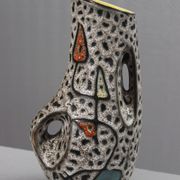 Marius Bessone in Vallauris large free-form vase with abstract decoration 1950s