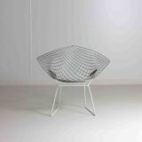 Rare Bertoia diamond chairs with ottoman for Knoll International, 1970s