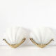 Pair of glass and gold metal shell sconces