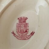Sauce boat in opaque porcelain by gien, model "thistles". old pink color.