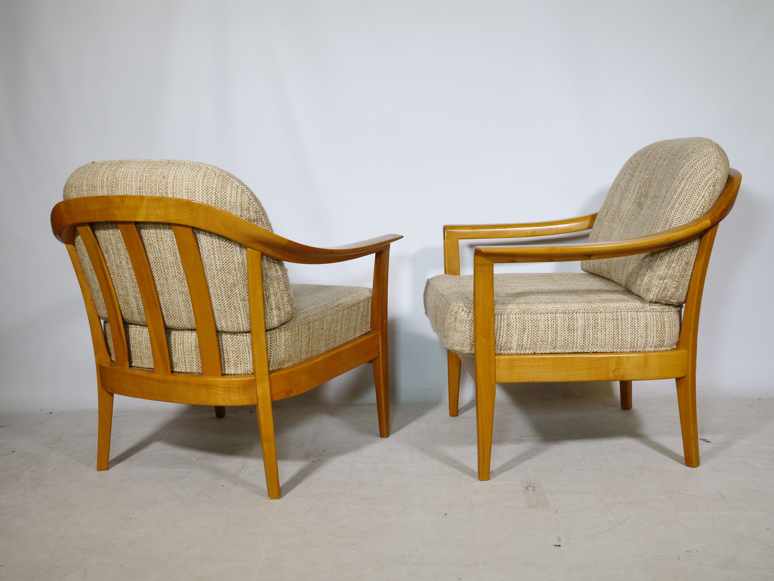 Cherrywood Club Chairs by Klaus Warzecha for Wilhelm Knoll, Set of 2, 1970s