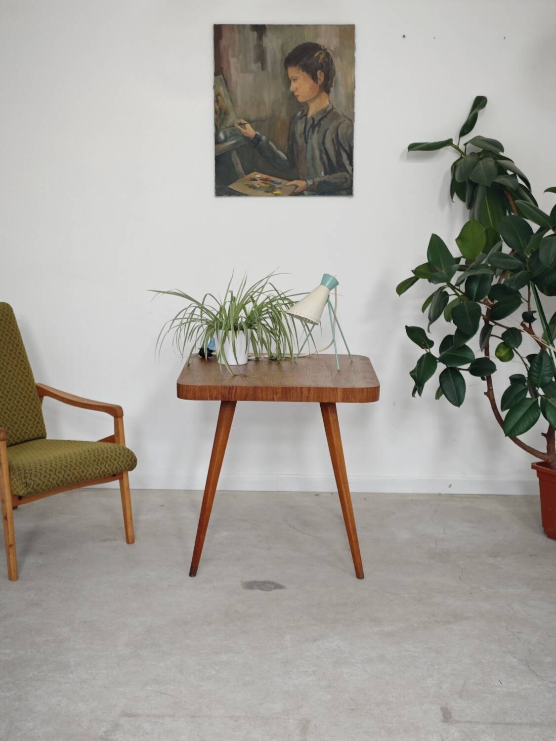 Cesky Nabytek wooden side table, former Czechoslovakia 1960