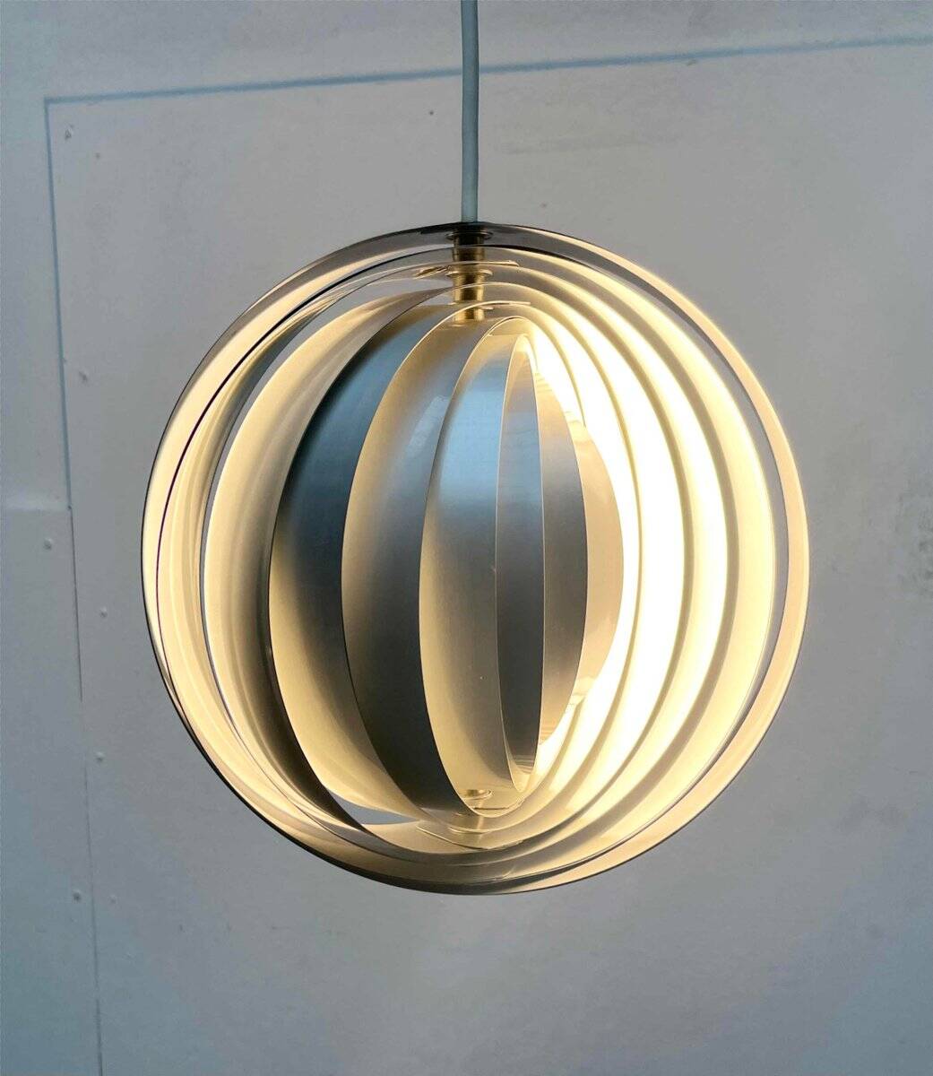 Mid-century modern moon pendant lamp from East Germany by Verner Panton for Erjoka, 1960s.