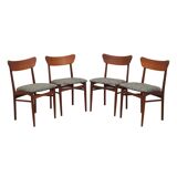 Set of four teak chairs, Danish design, 1970s, production: Denmark