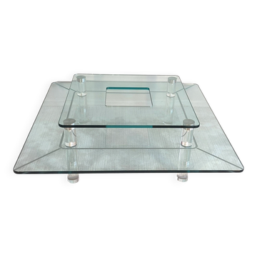 Marais international mtb110 - exceptional coffee table in altuglas & glass