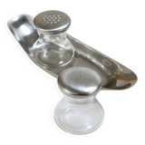 Wilhelm Wagenfeld Mid-Century Max & Moritz Salt Pepper Shakers, WMF, 1950s