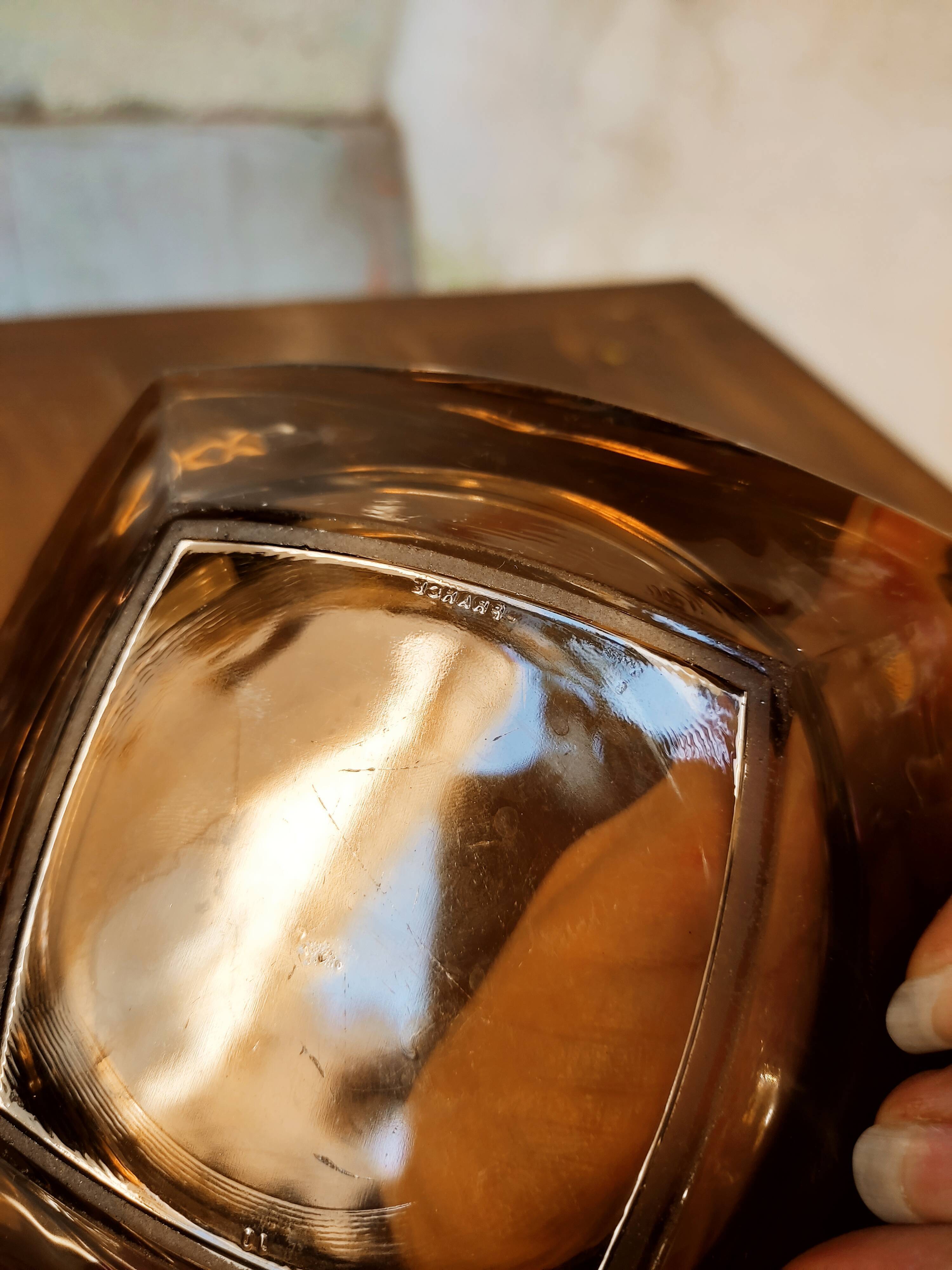 Smoked glass ashtray