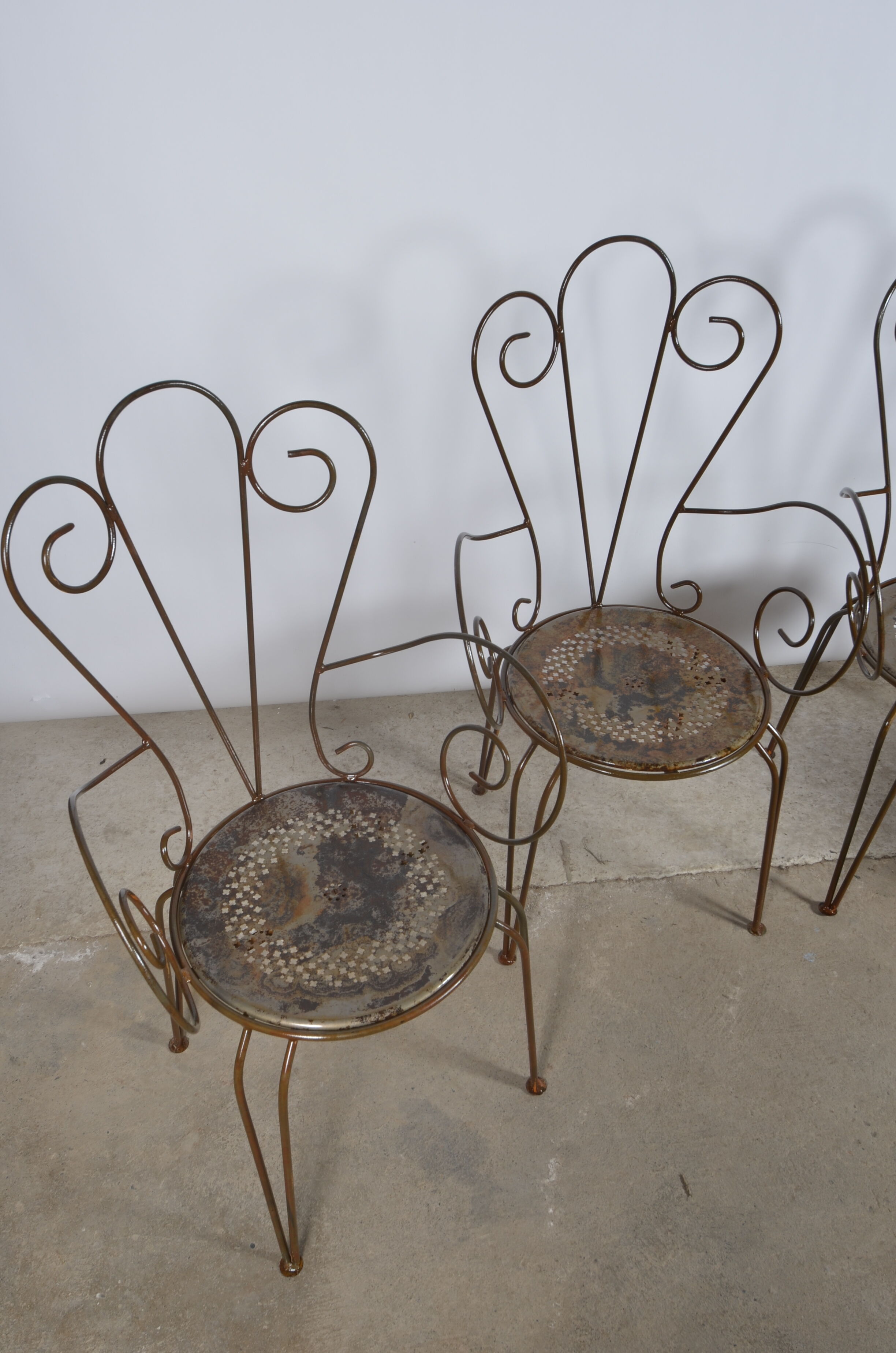 Chaises de jardin en fer forgé