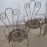 Chaises de jardin en fer forgé