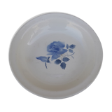 Hollow round dish in sarreguemines blue pink style diam 26.5 cm
