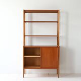 Scandinavian bookcase with storage compartment