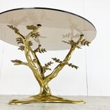 Table basse vintage en laiton, années 1970
