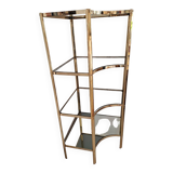 Brass and glass corner shelf