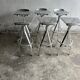 Industrial aluminium bar stools – set of 6