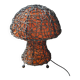Large mushroom lamp in woven rattan