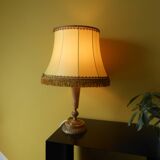 Alabaster lamp and gilt bronze, silk Lampshade