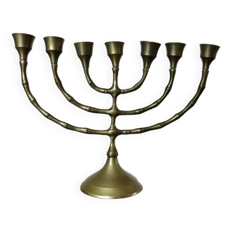 Menorah hanukkah candle holder in brass 7 candles