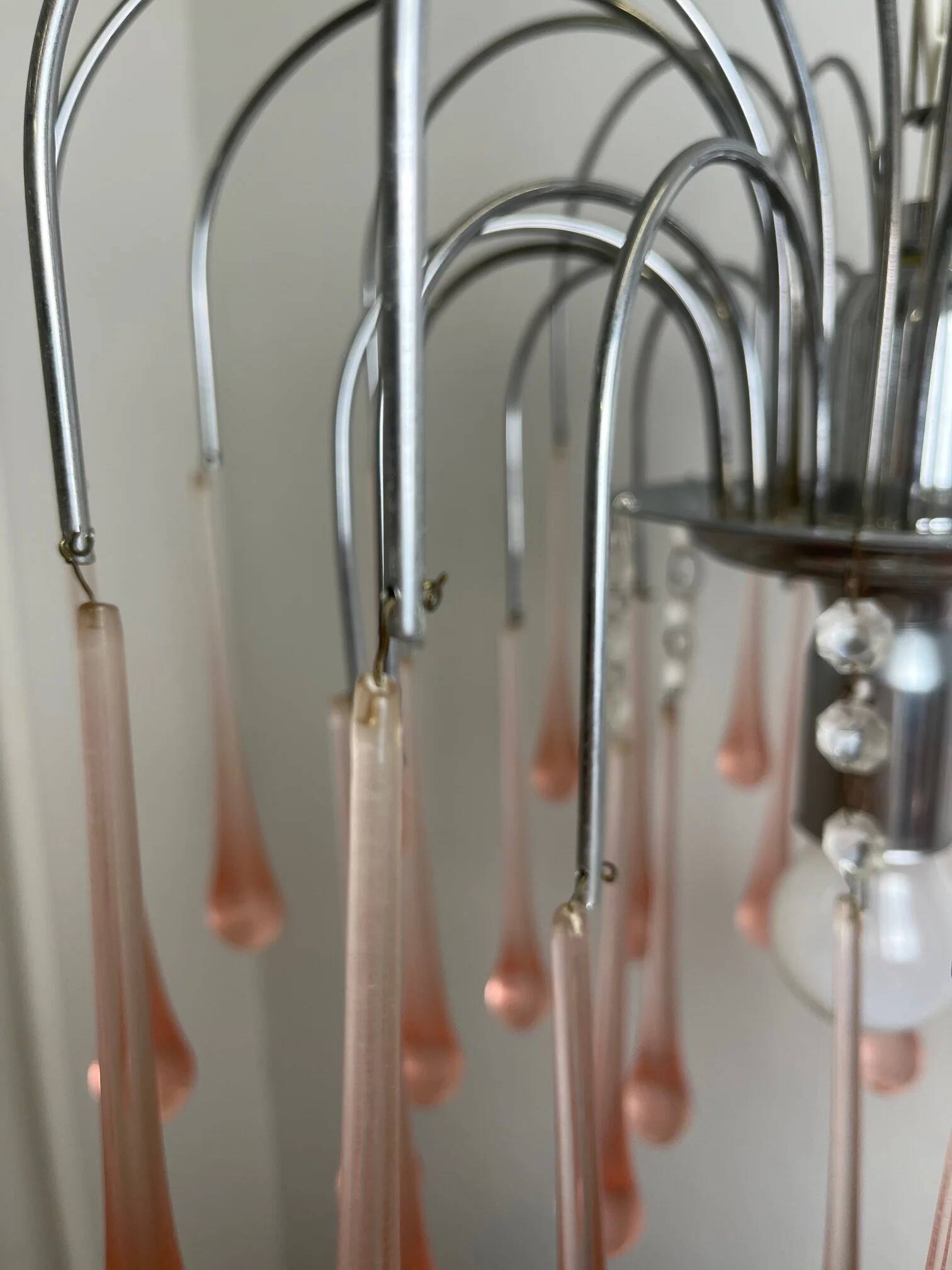 Vintage Murano blown glass chandelier – Italy, 1970s