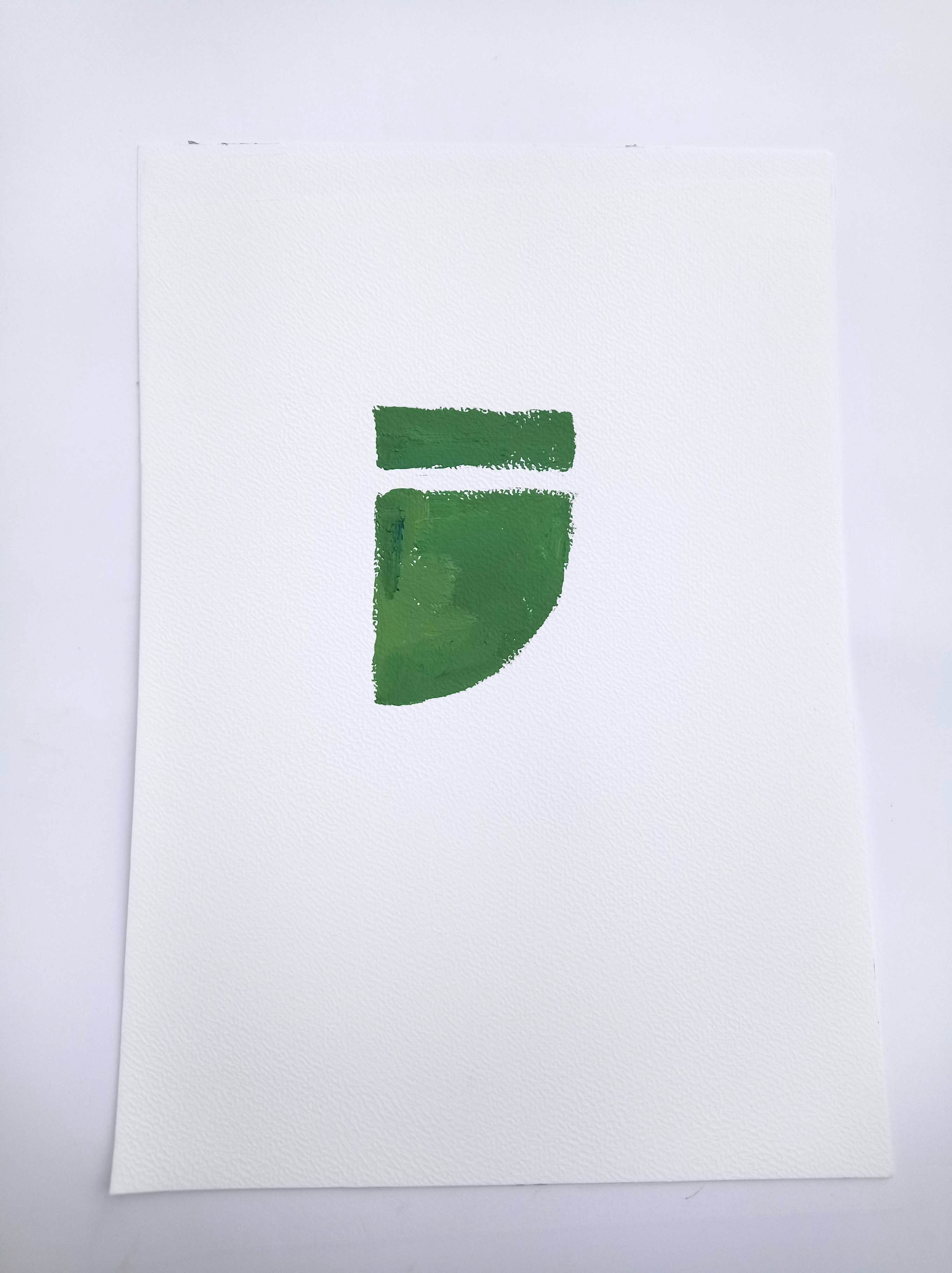 Green geometric minimalist painting