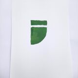 Green geometric minimalist painting