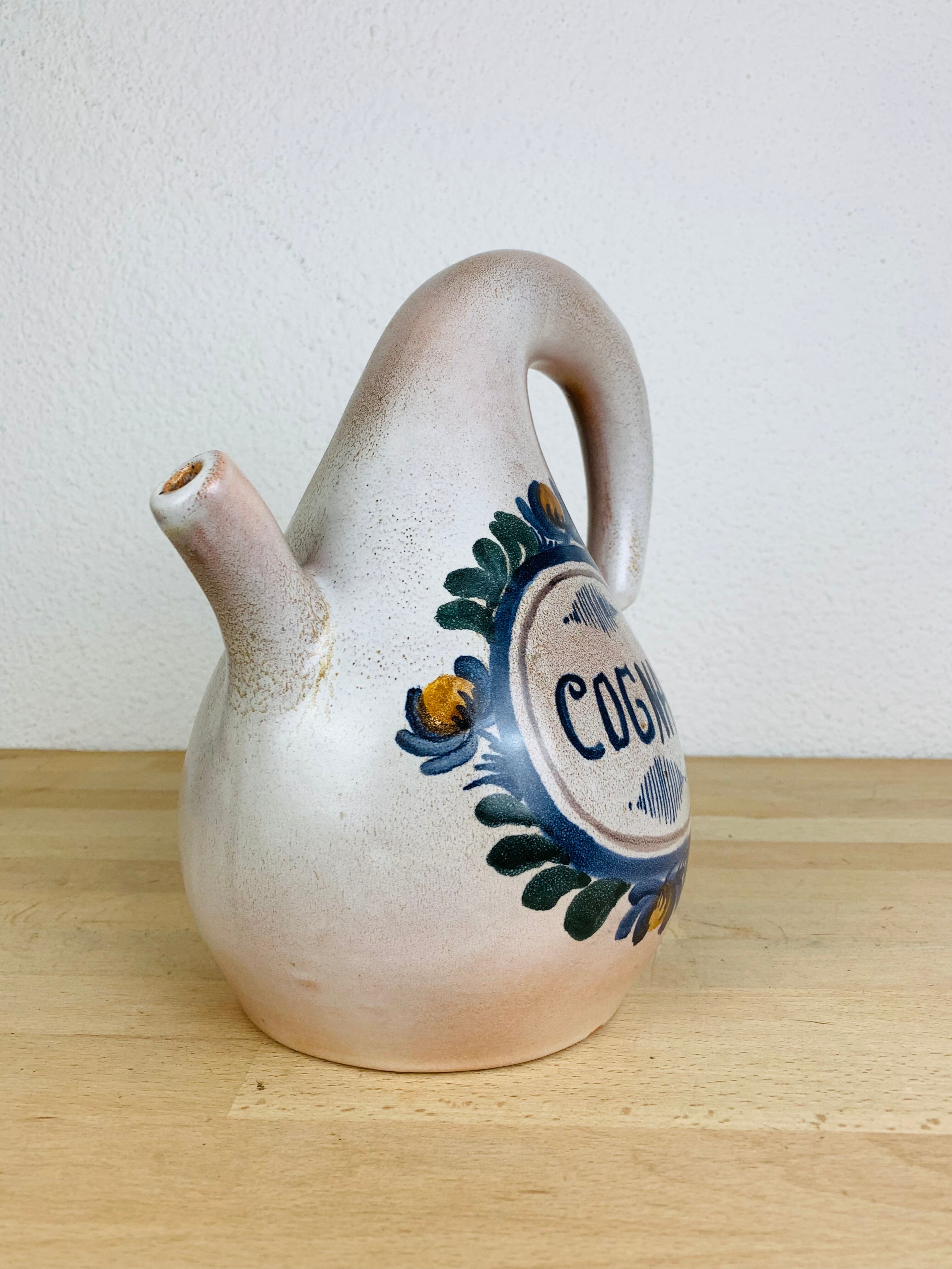 Cognac pitcher by Jean de Lespinasse ceramic 50s