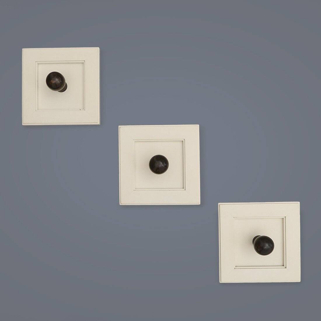 Wall-mounted hooks for clothes, 1970s, set of 3