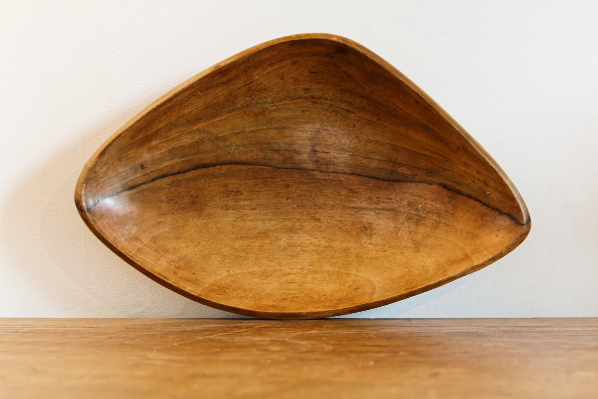 Carved wooden fruit cup