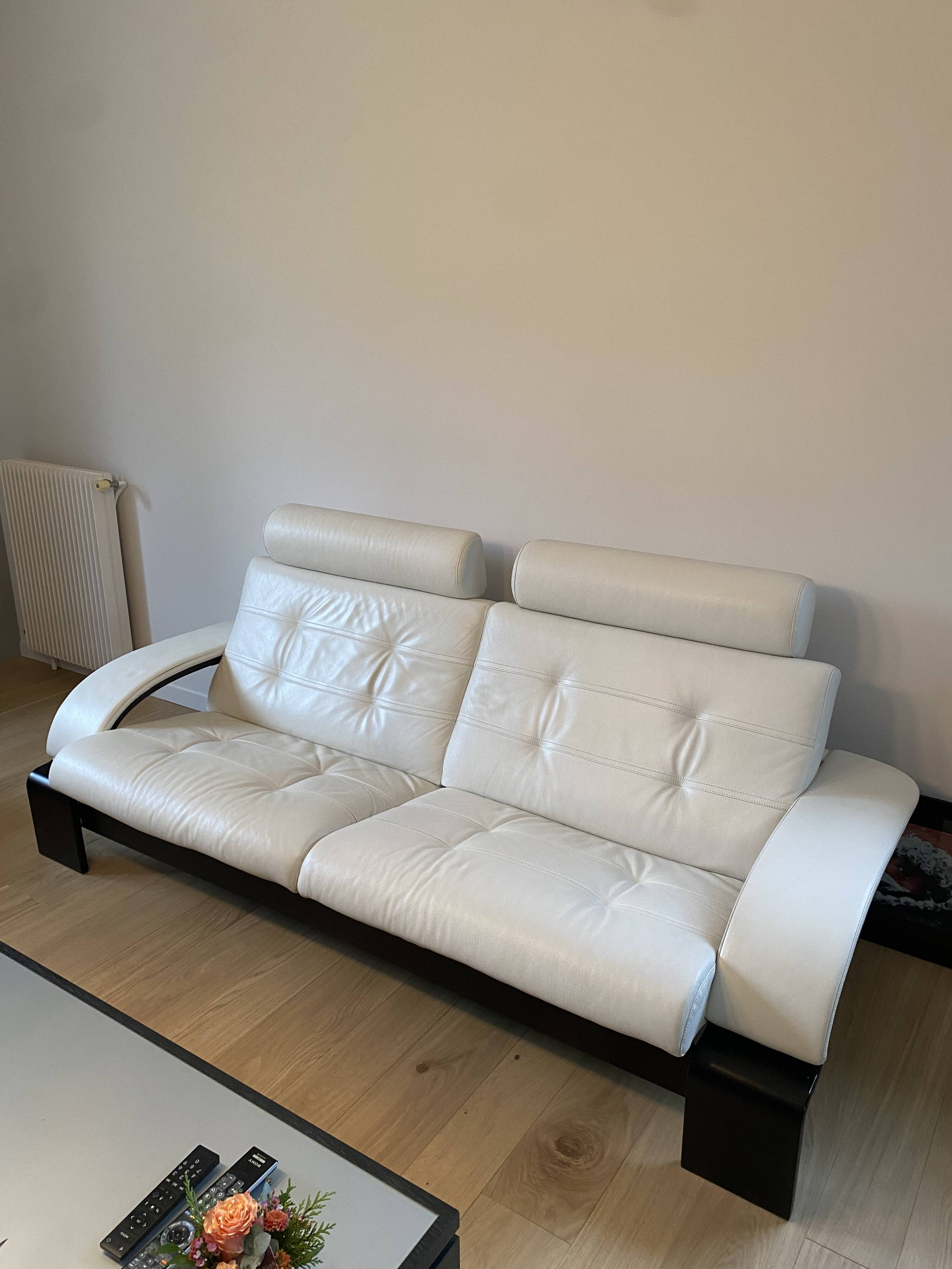 3-seater leather sofa by Roche and Bobois