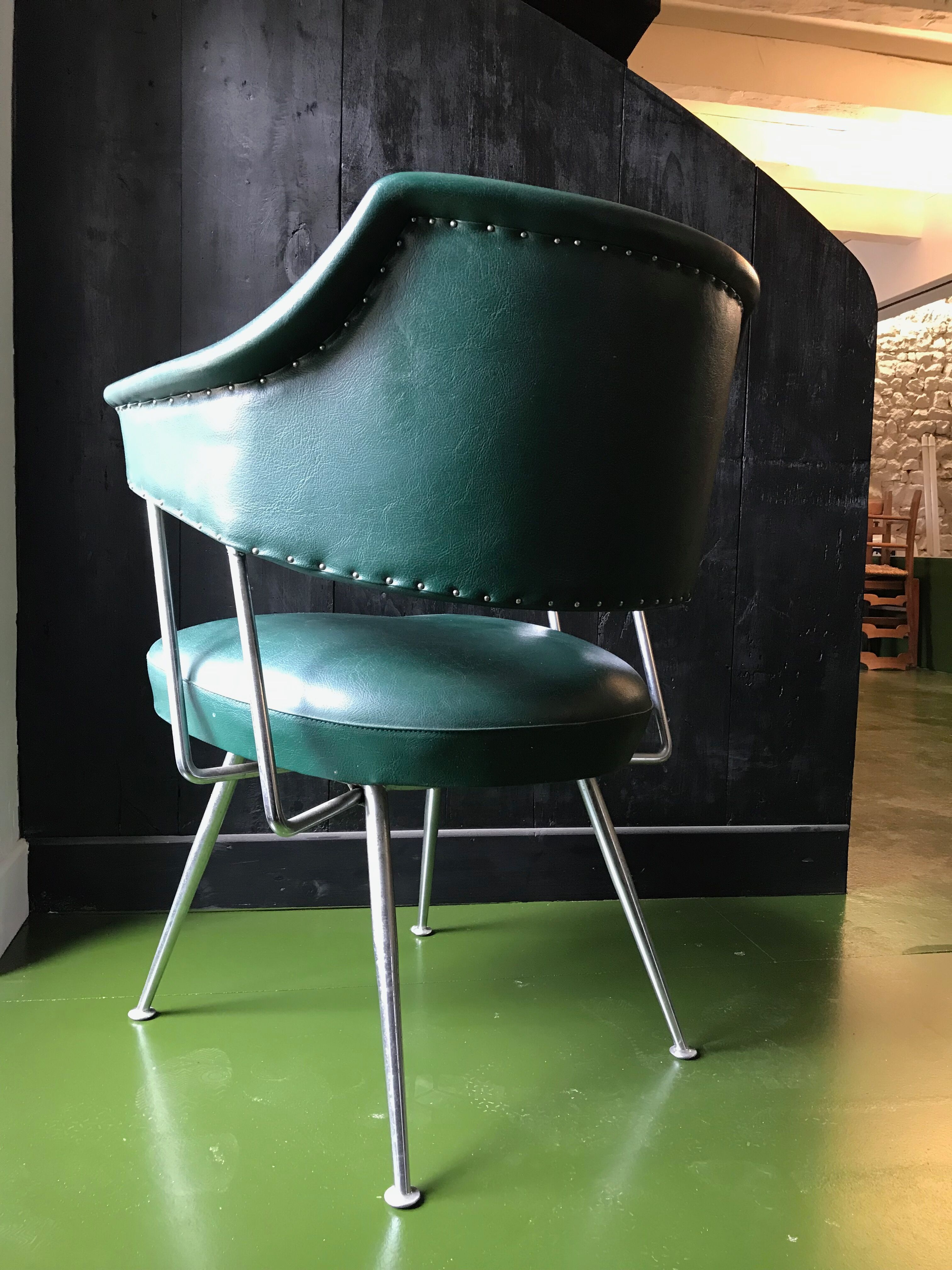 Green skai armchair