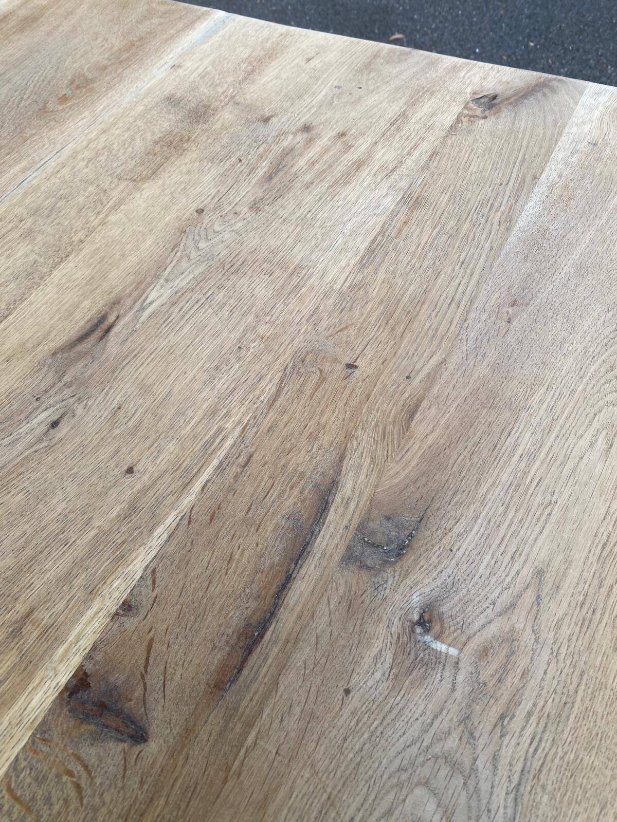 Large extendable farmhouse dining table stripped in solid oak 200-300cm
